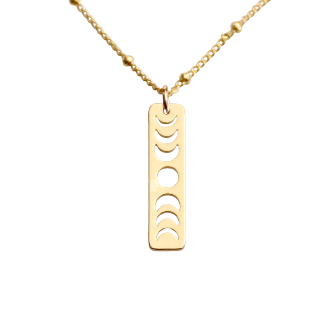 Gold moon 2025 phase necklace